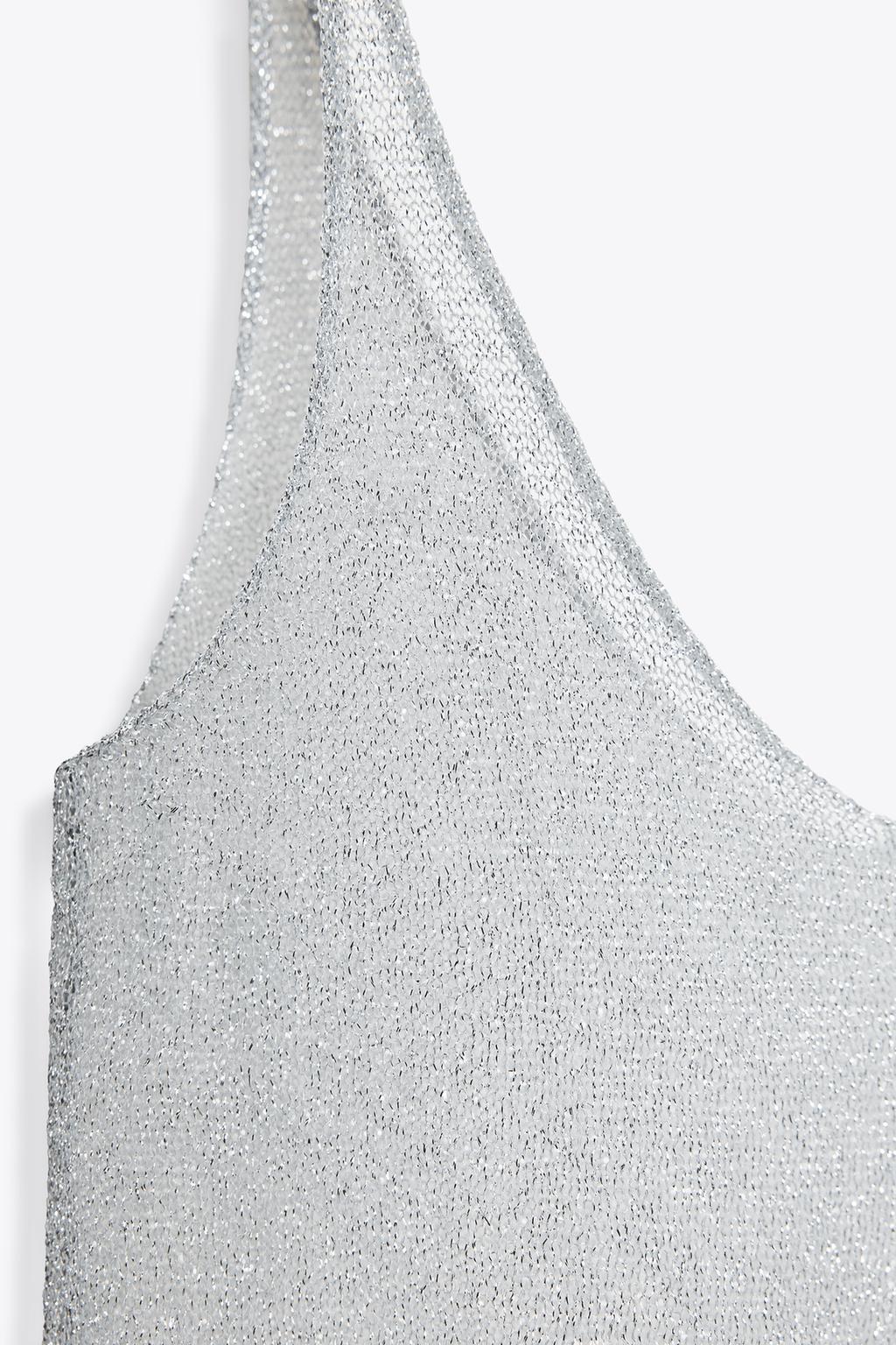 SILVER SHIMMER KNIT CAMI TOP