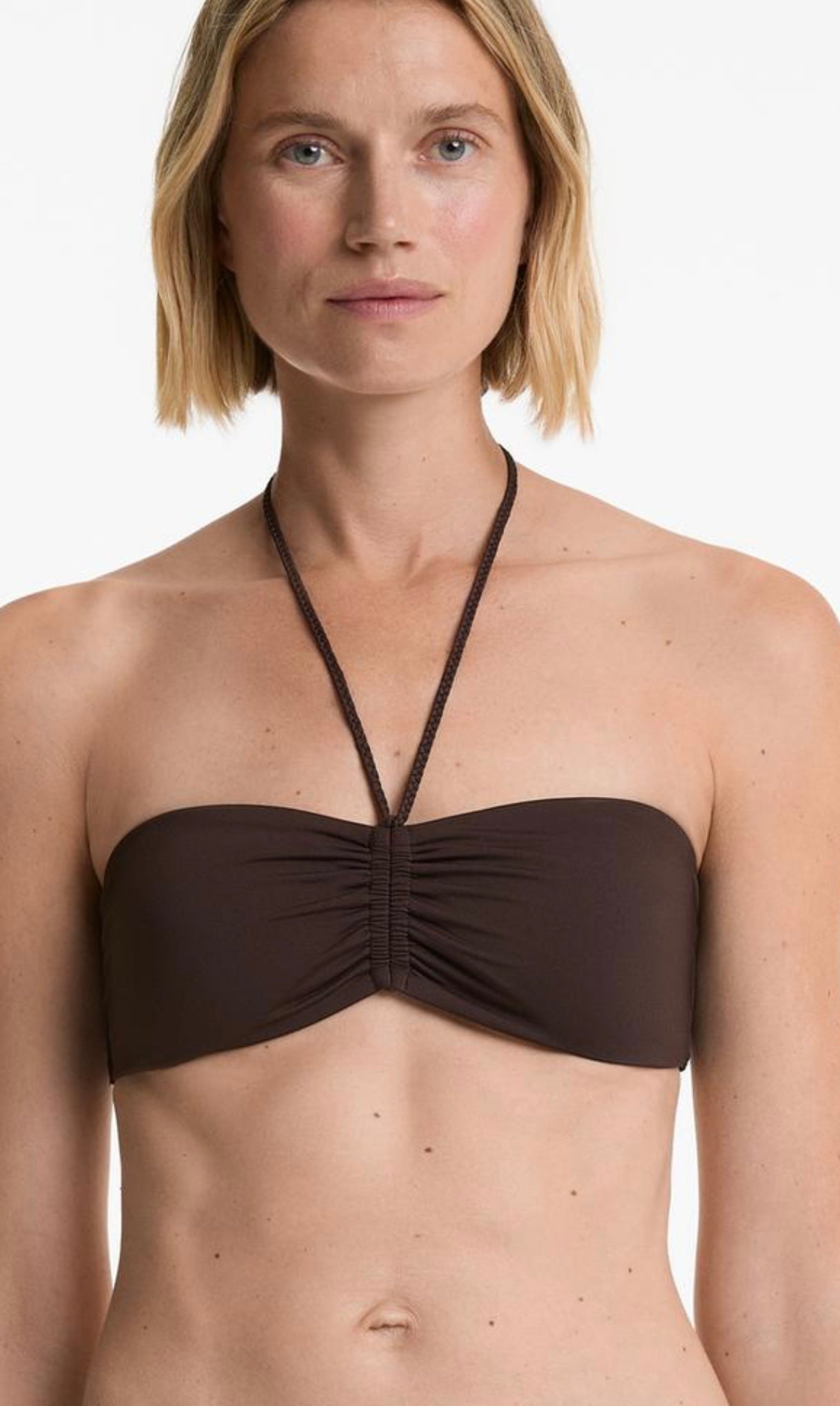 Brown braided bikini set