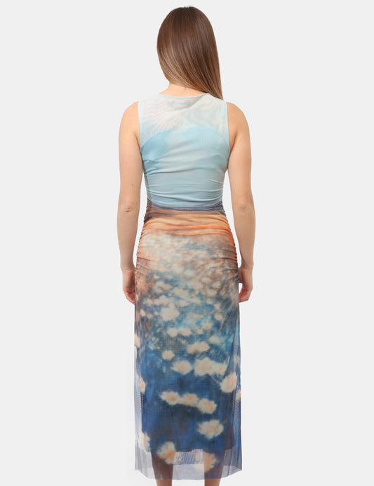 DRAPED WATERLILY DRESS