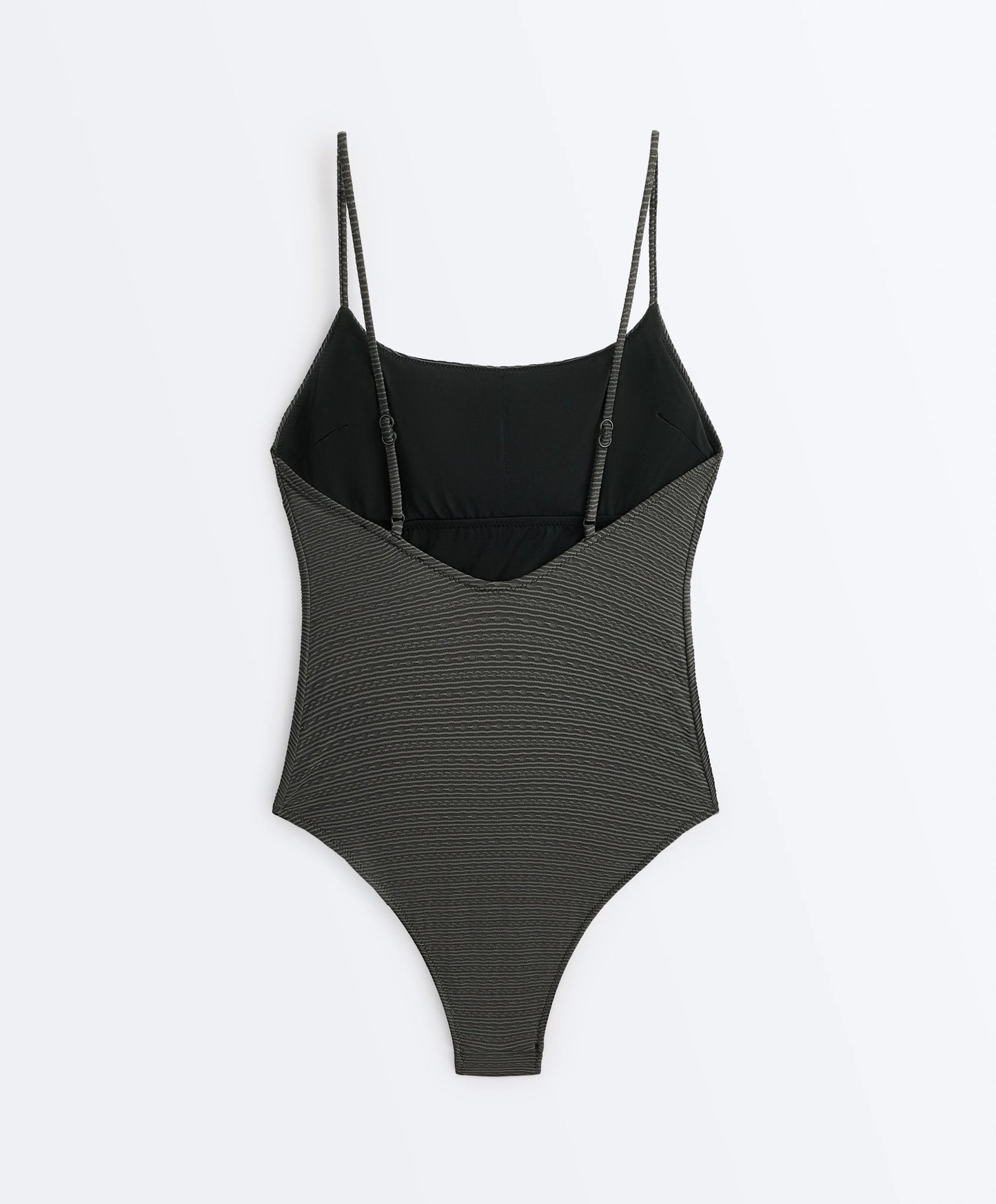 MINIMAL STRIPED BACKLESS ONE-PIECE SWIMSUIT