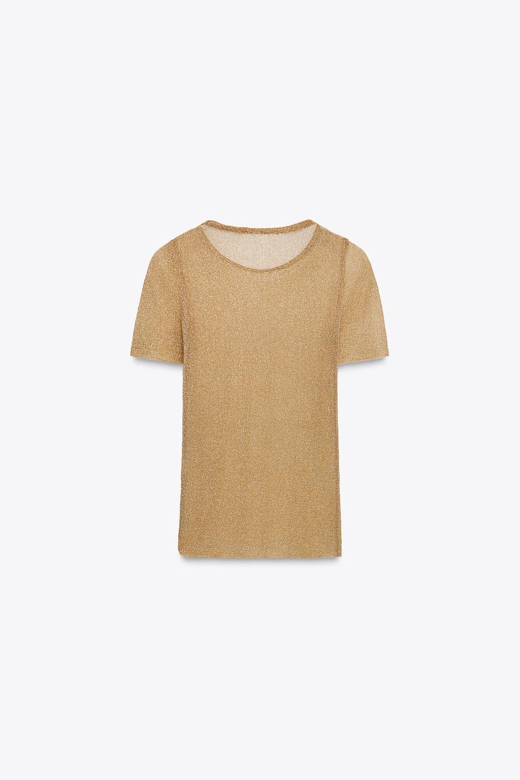SHIMMER KNIT SHORT SLEEVE TOP