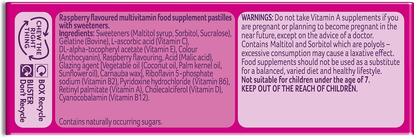 BASSETTS VITAMINS 7-11 YEARS RASPBERRY FLAVOUR MULTIVITAMINS 60 GUMMIES