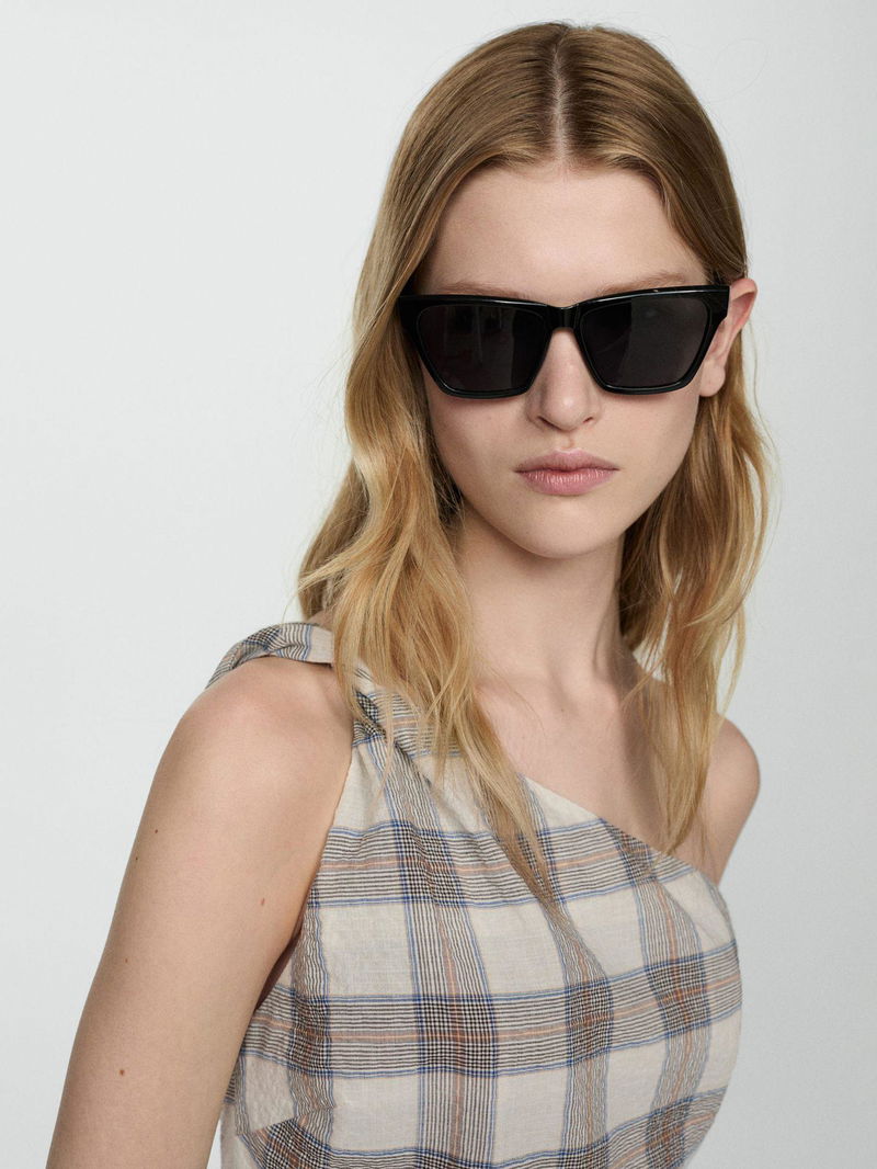 CASIDY CHECKED ASYMMETRICAL MIDI DRESS