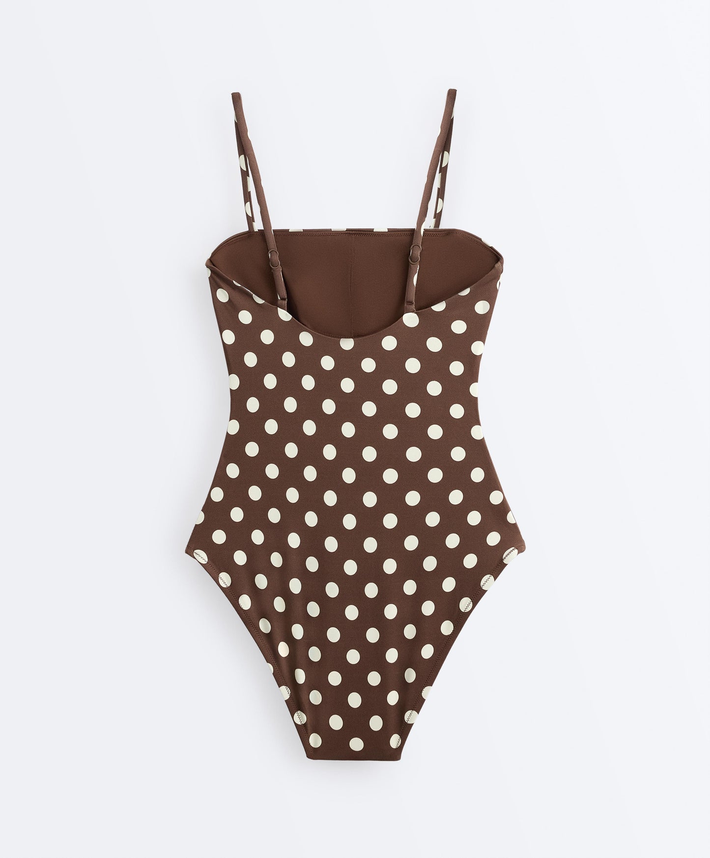 POLKA DOT PIQUÉ BANDEAU SWIMSUIT