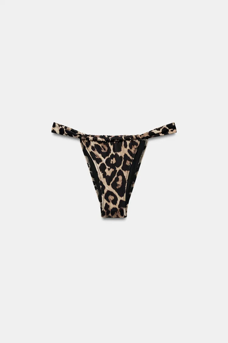 ANIMAL PRINT HALTER BIKINI SET