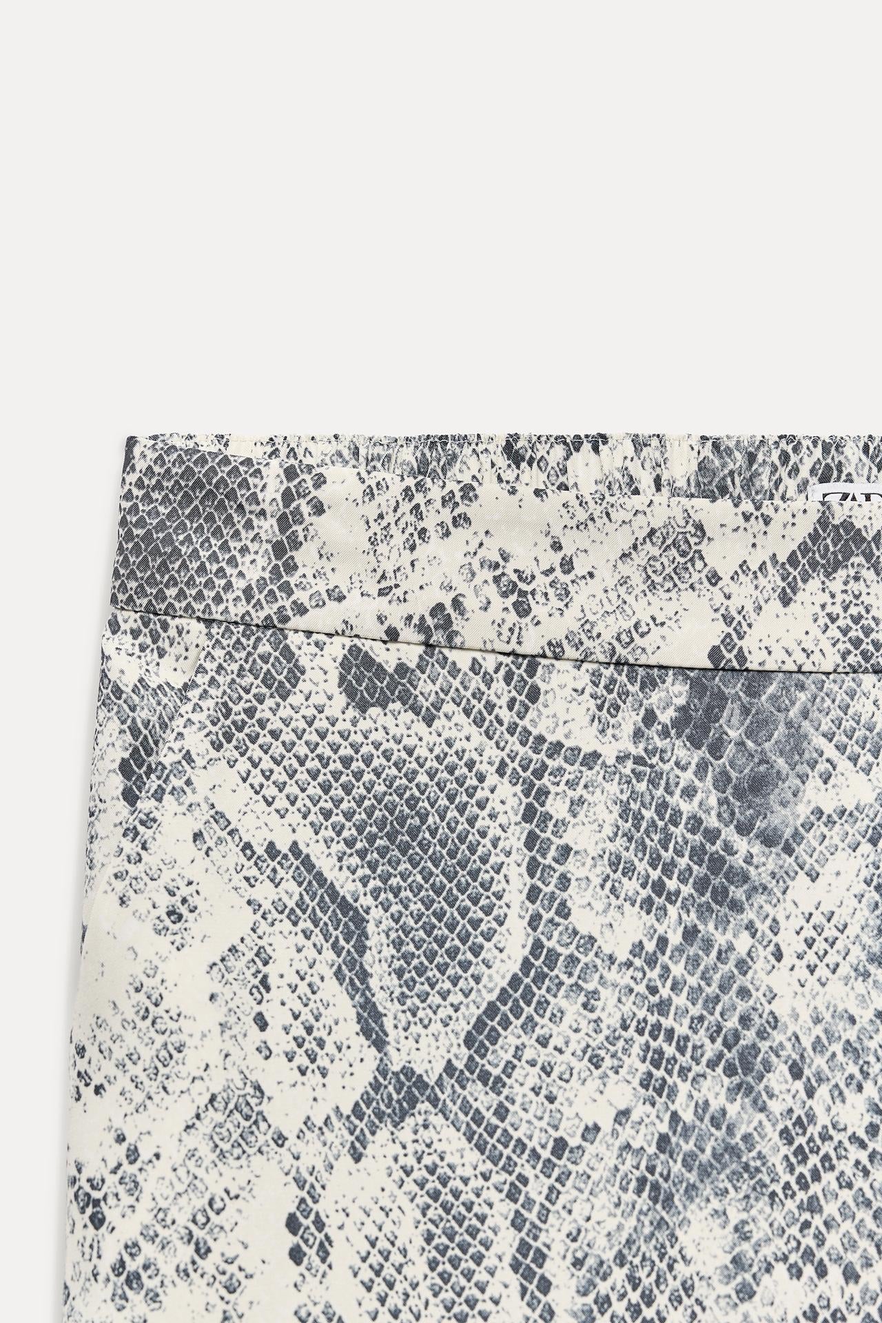 Pantalon wide leg à imprimé animalier