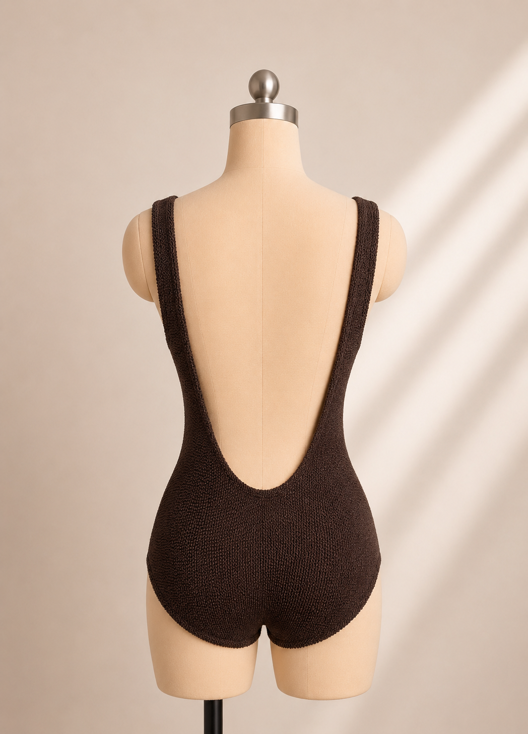 TEXTURED SWIMSUIT | Brown