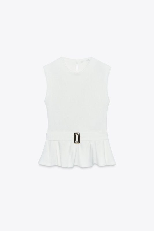 PEPLUM TOP WITH BELT