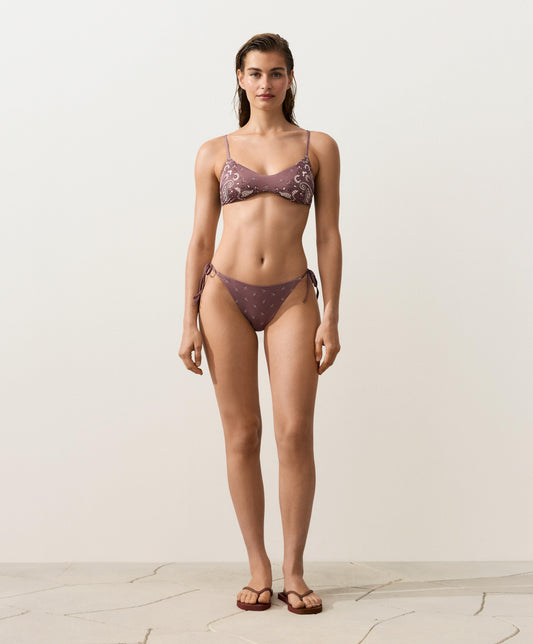 PAISLEY TIE-SIDE BIKINI SET – PLUM