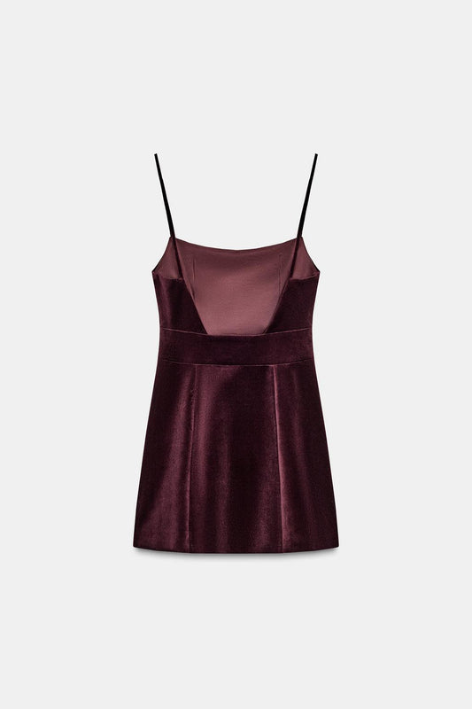 Zara Voluminous Short Velvet Dress