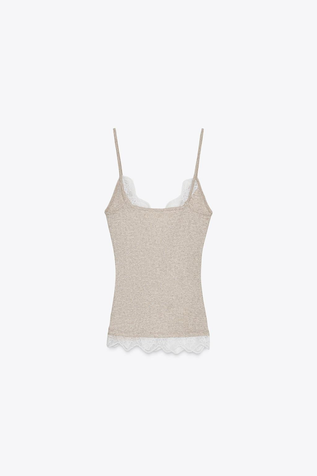 LACE TRIM KNIT CAMISOLE TOP