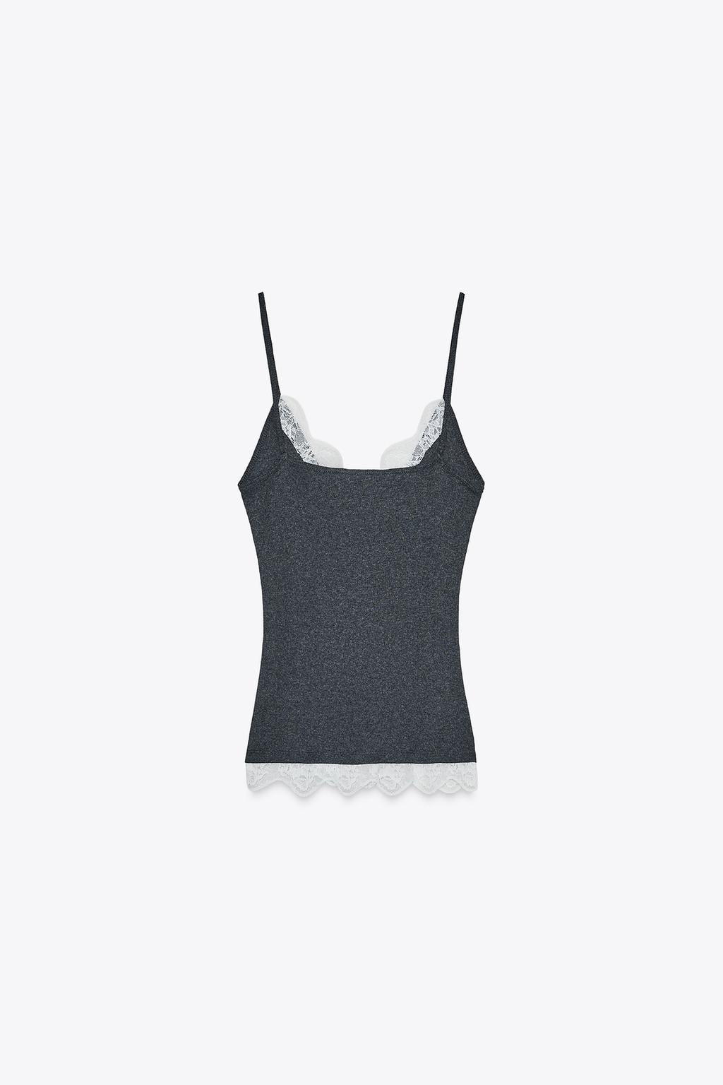 Lace Trim Knit Camisole Top