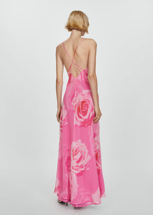 FLORAL DRESS WITH SLIT