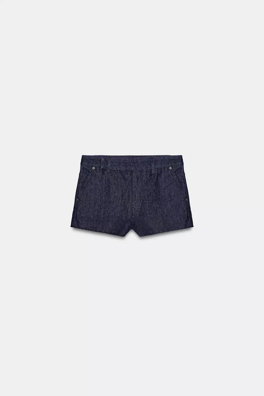 TRF MID-WAIST DENIM SHORTS