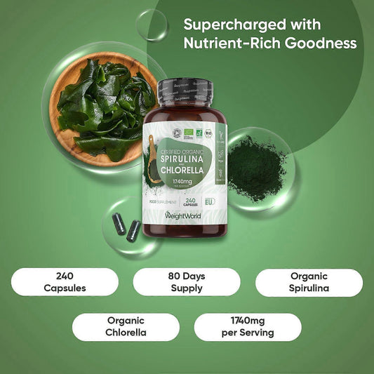 Organic spirulina chlorella