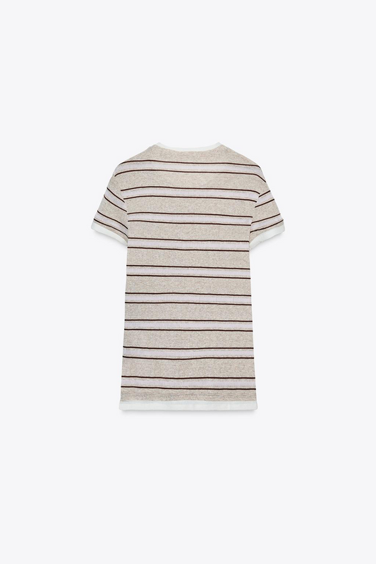 DOUBLE STRIPE CREW NECK T-SHIRT