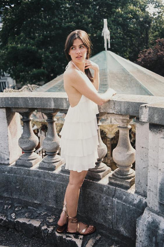 Ruffled halter dress