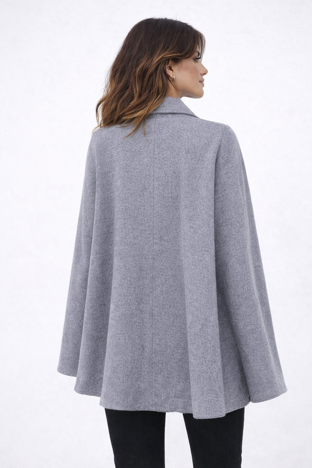 CAPE MANTEAU ÉLÉGANTE GRIS