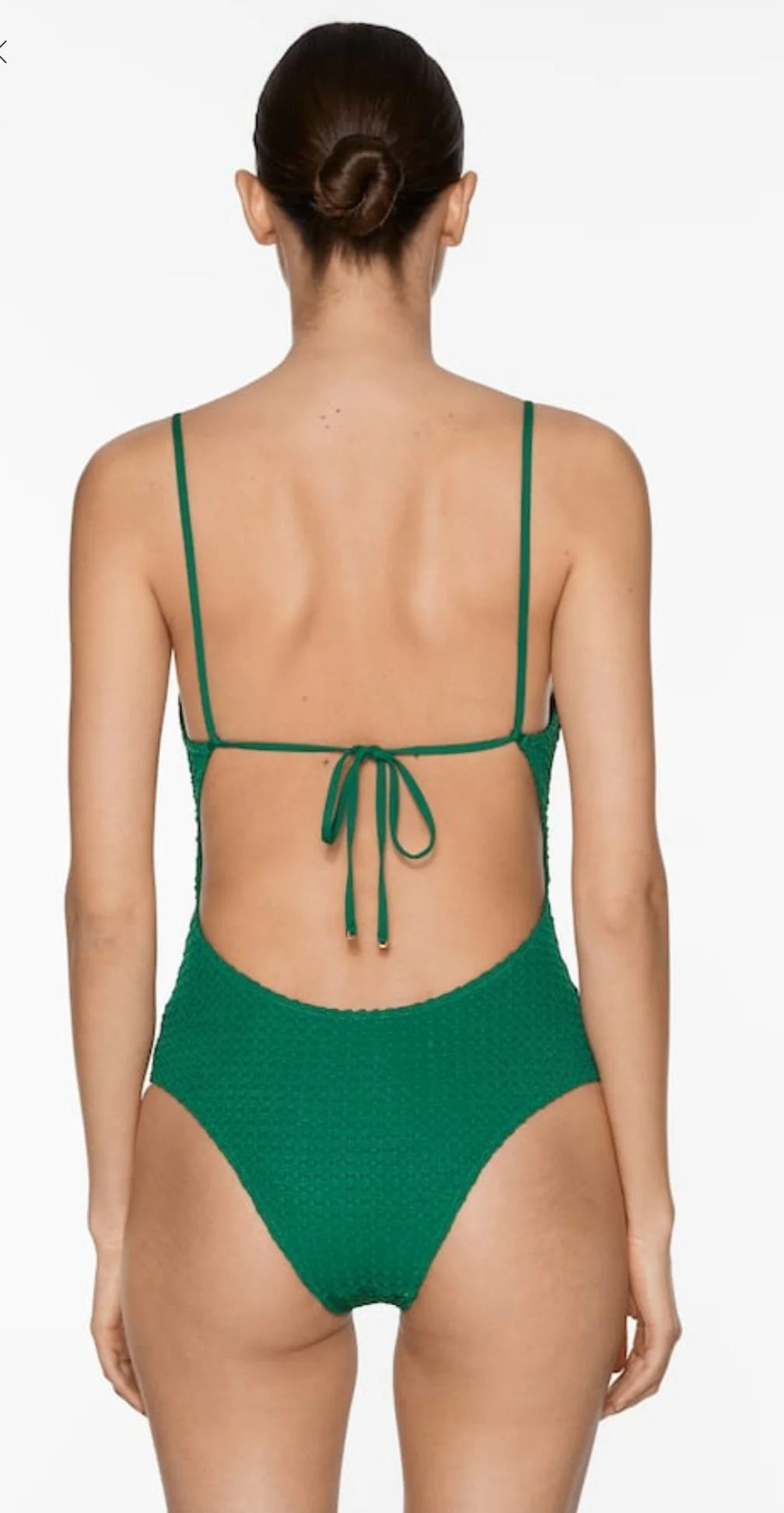 OYSHO SWIMSUIT DARK EMERALD BUBBLE TEXTURE
