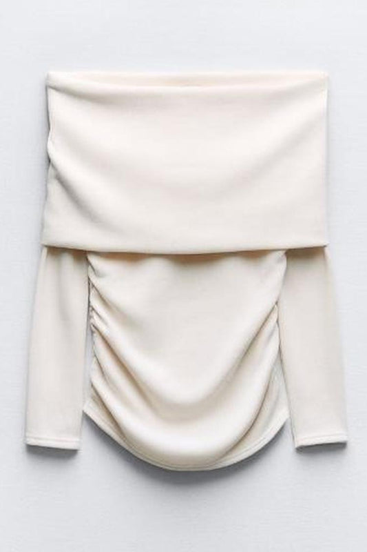 Zara Women's Cream and White Jumper