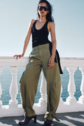 ZARA ZW Collection barrel cargo trousers in Light Khaki