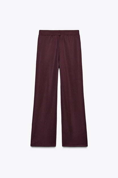 PANTALON BORDEAUX À ZIP INVISIBLE