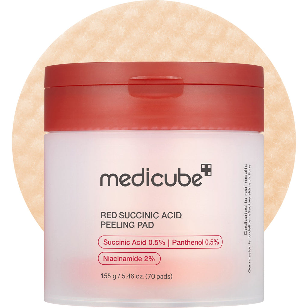 Medicube Red Succinic Acid Panthenol Pads – pot de 70 pads