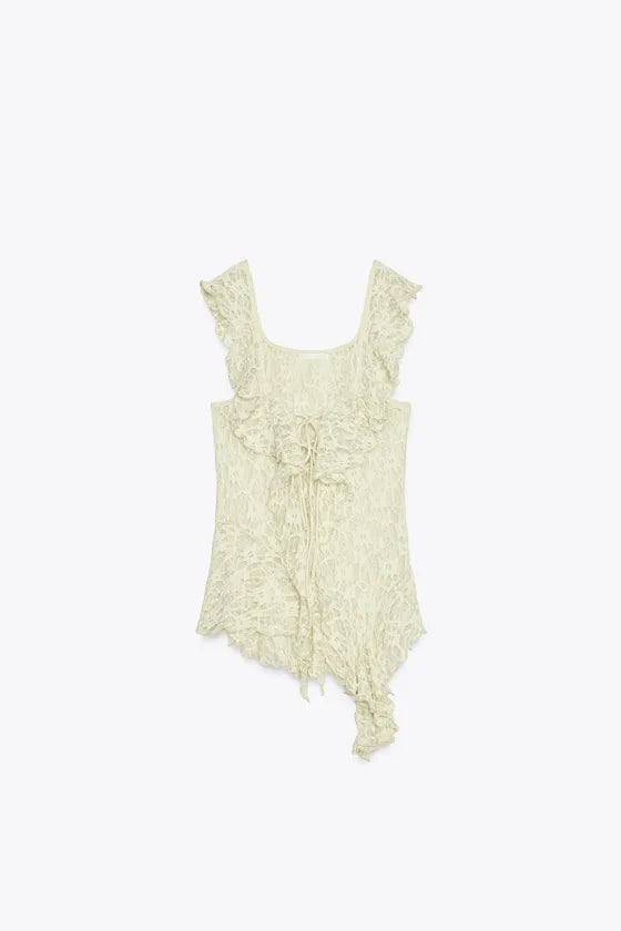 RUFFLED LACE TOP