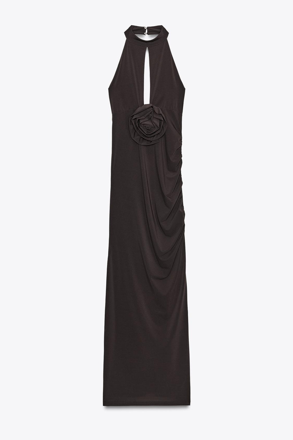 HALTERNECK DRESS WITH FLOWER