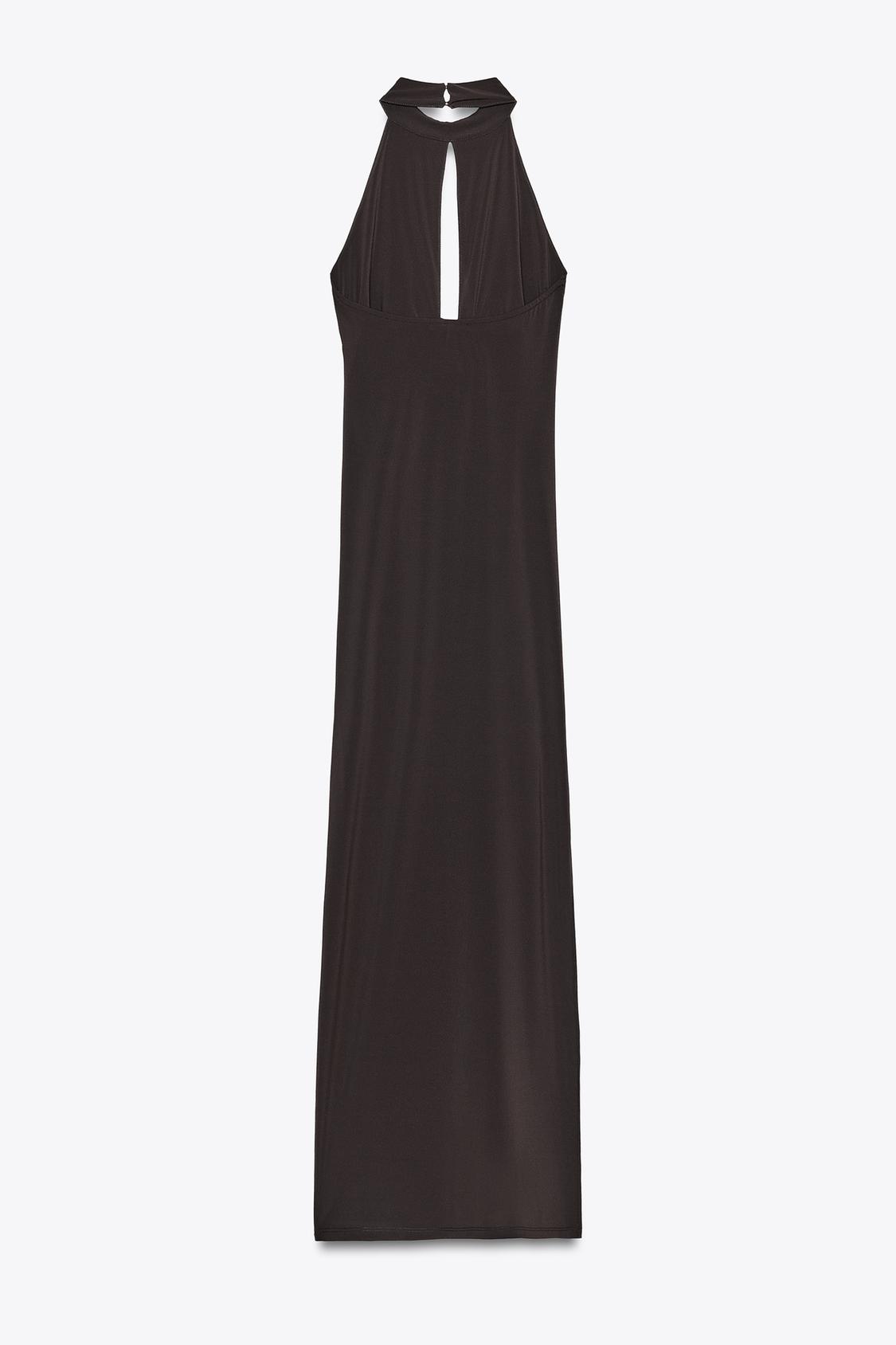 HALTERNECK DRESS WITH FLOWER