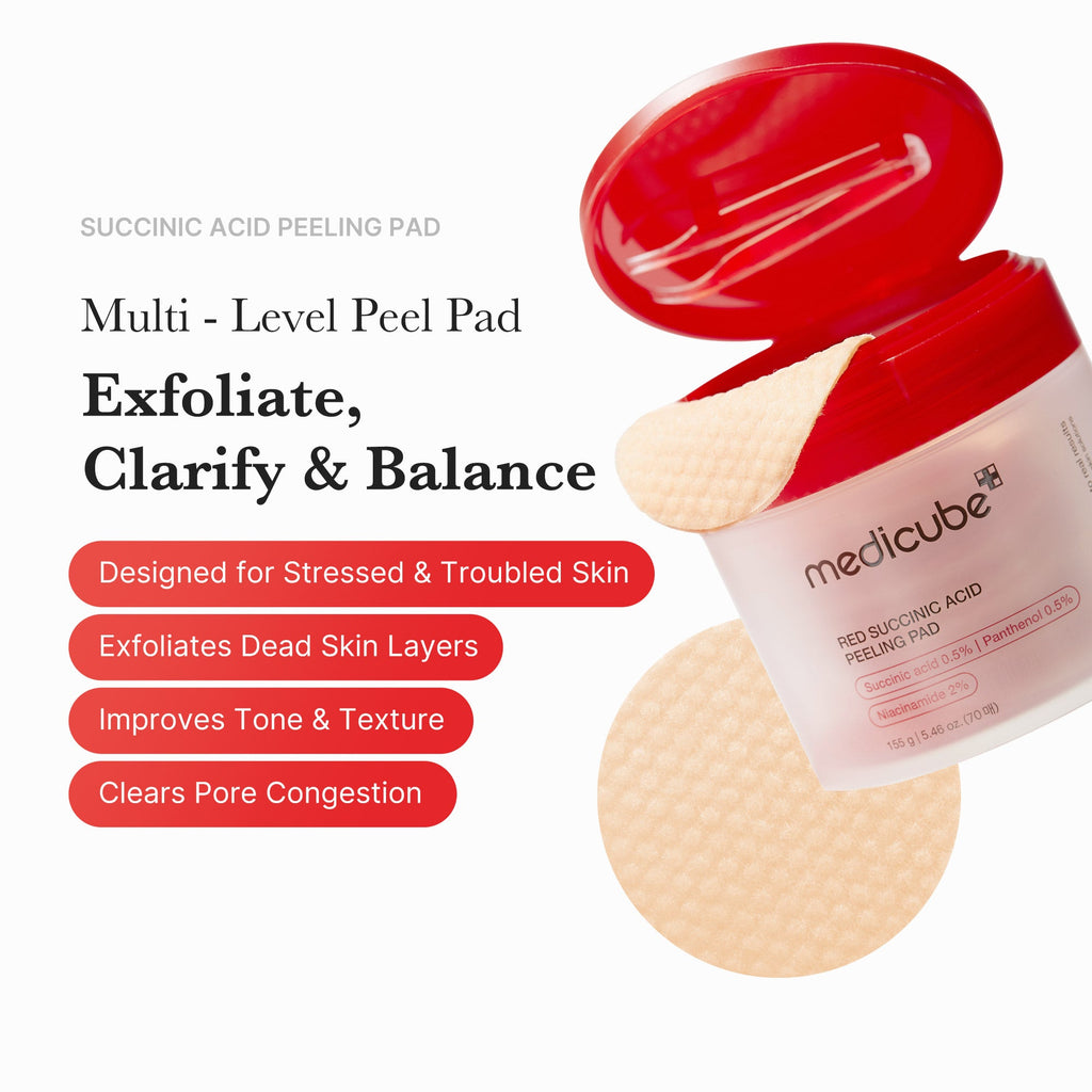 Medicube Red Succinic Acid Panthenol Pads – soin des imperfections