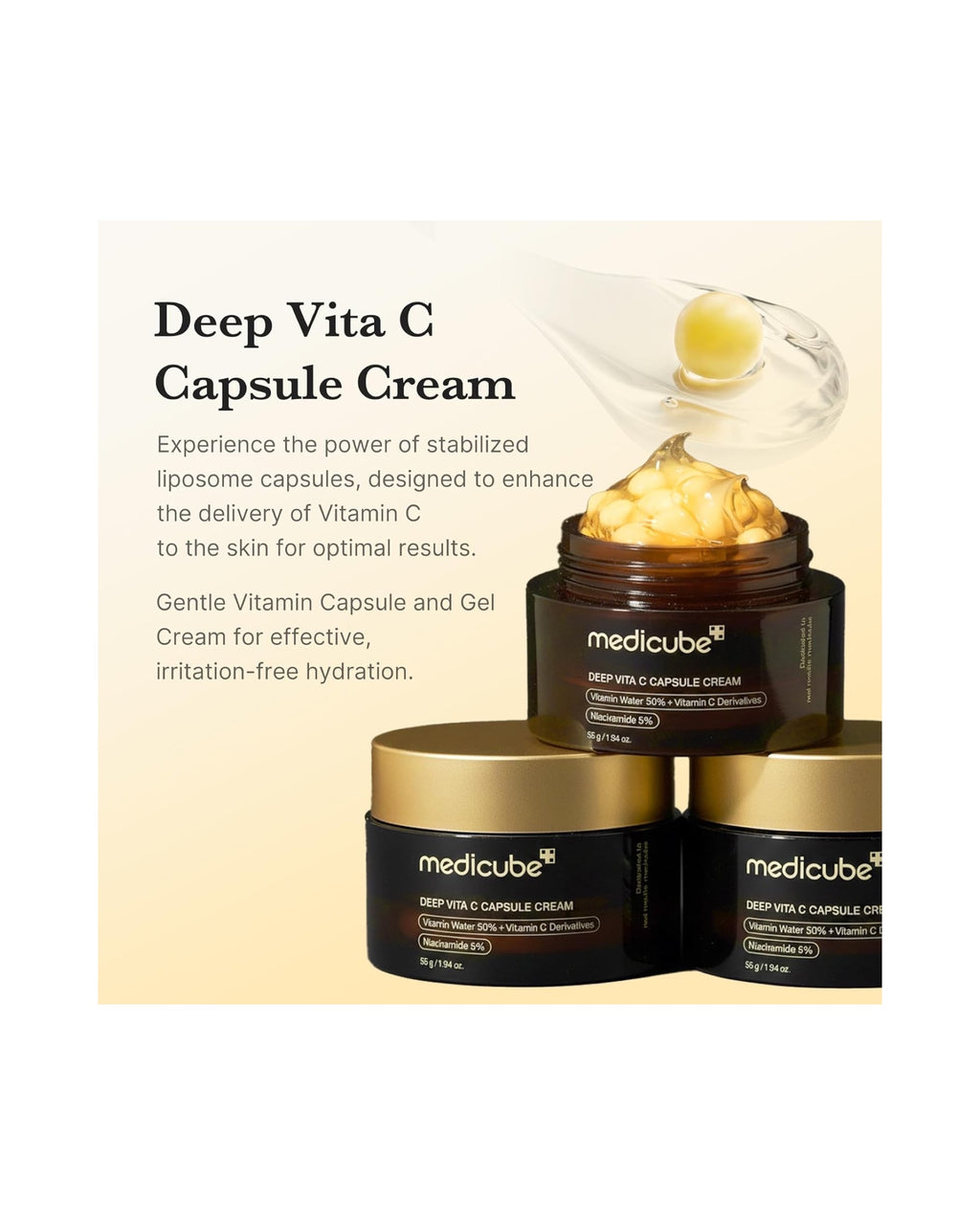 Medicube Deep Vita C Capsule Cream – capsules liposomales de vitamine C