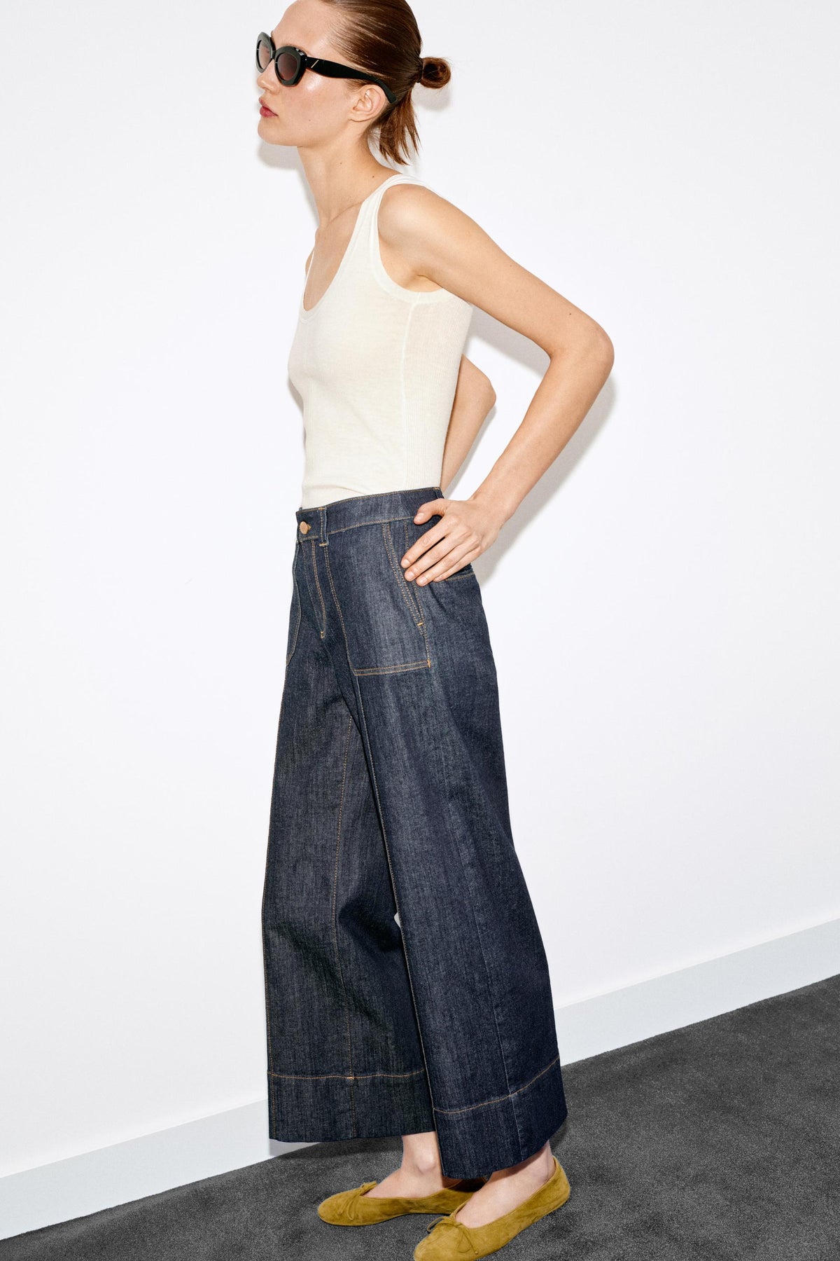 ZARA Z1975 blue culottes jeans – back view