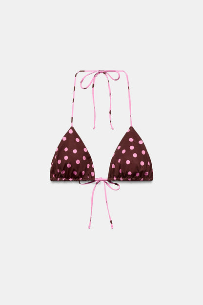 POLKA DOT PRINT TRIANGLE BIKINI