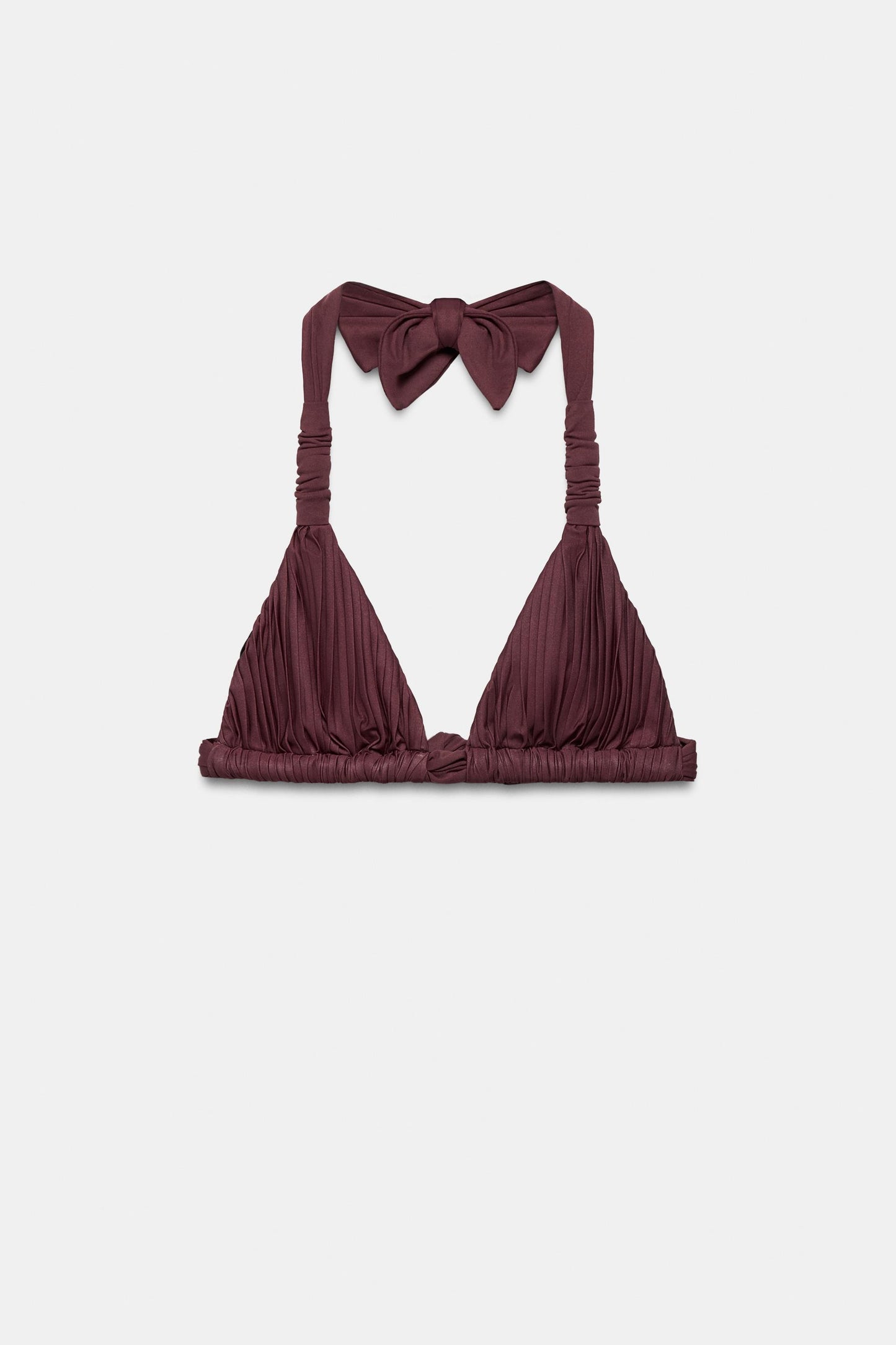PLEATED HALTER BIKINI SET