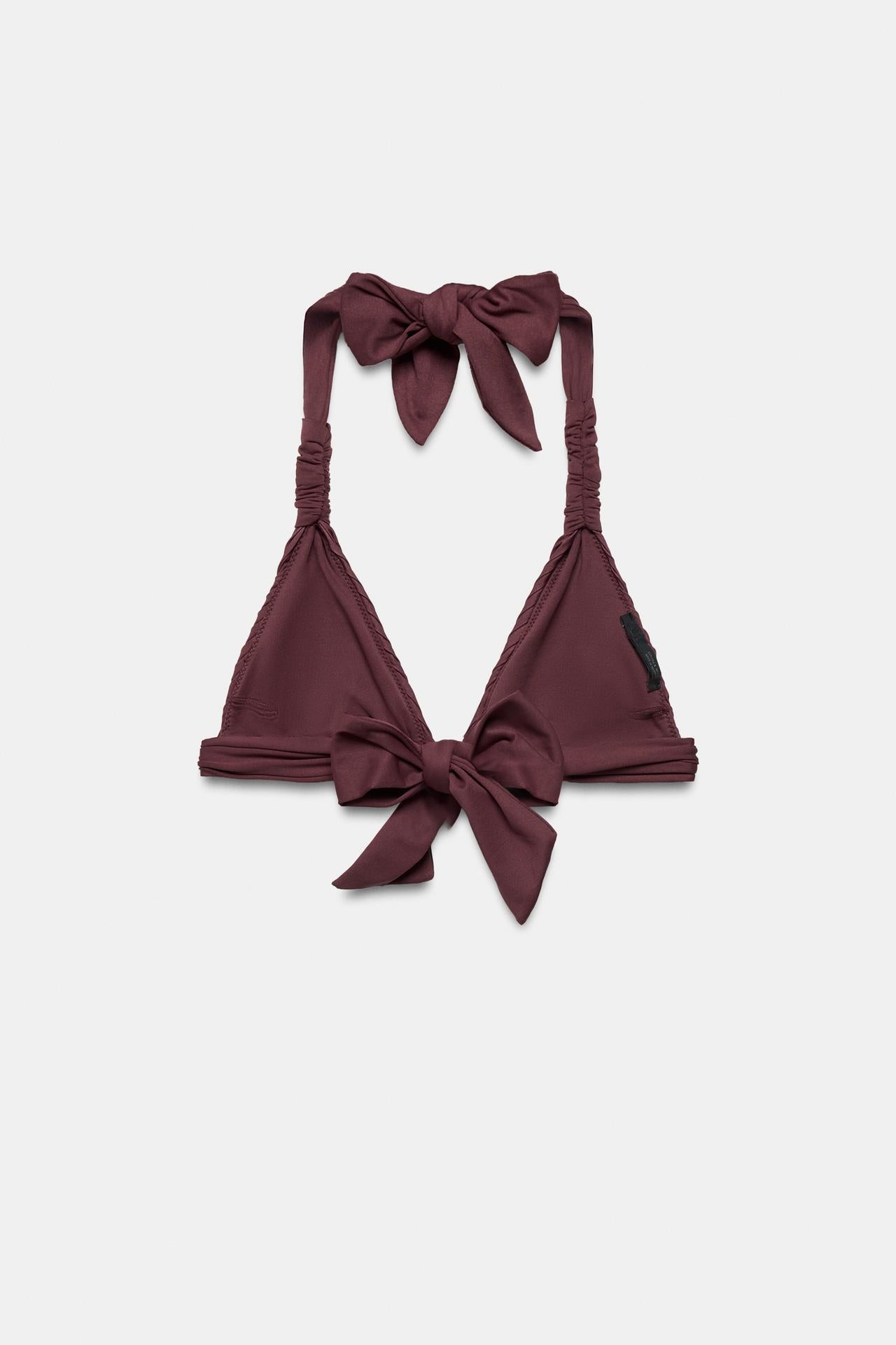 PLEATED HALTER BIKINI SET