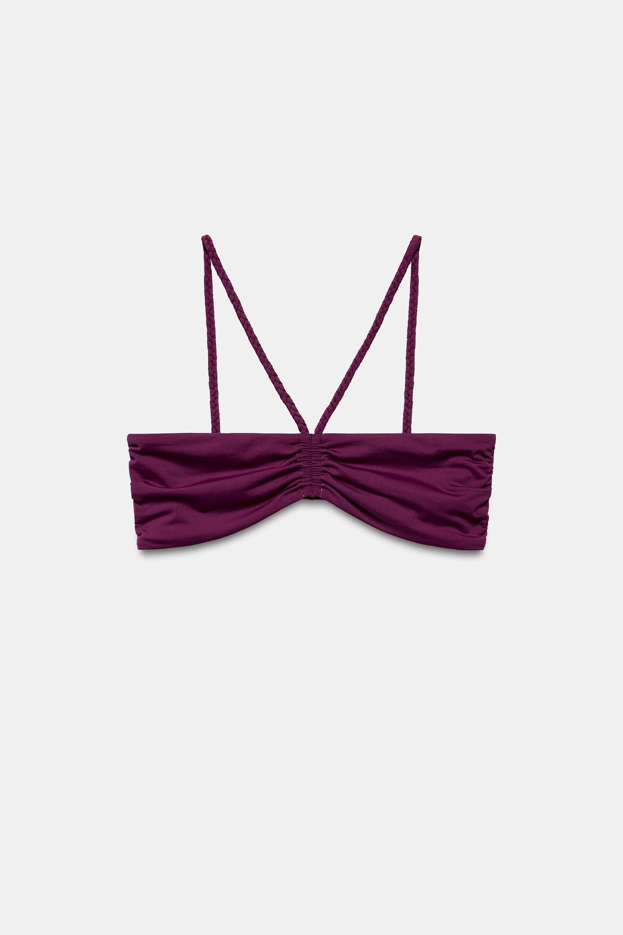 BRAIDED STRAP BANDEAU BIKINI SET