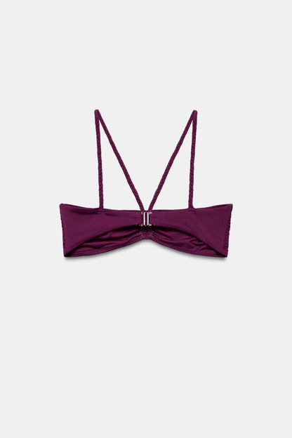 BRAIDED STRAP BANDEAU BIKINI SET
