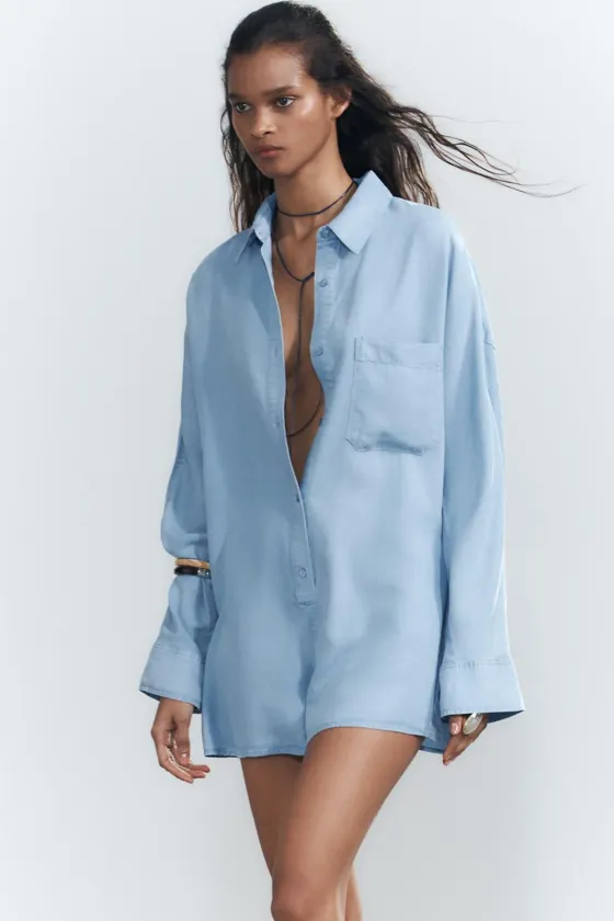 ZARA FLOWLY TRF DENIM JUMPSUIT