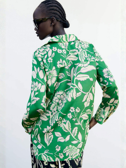 [A2] EMERALD DRIFT ROYAL CREPE SHIRT