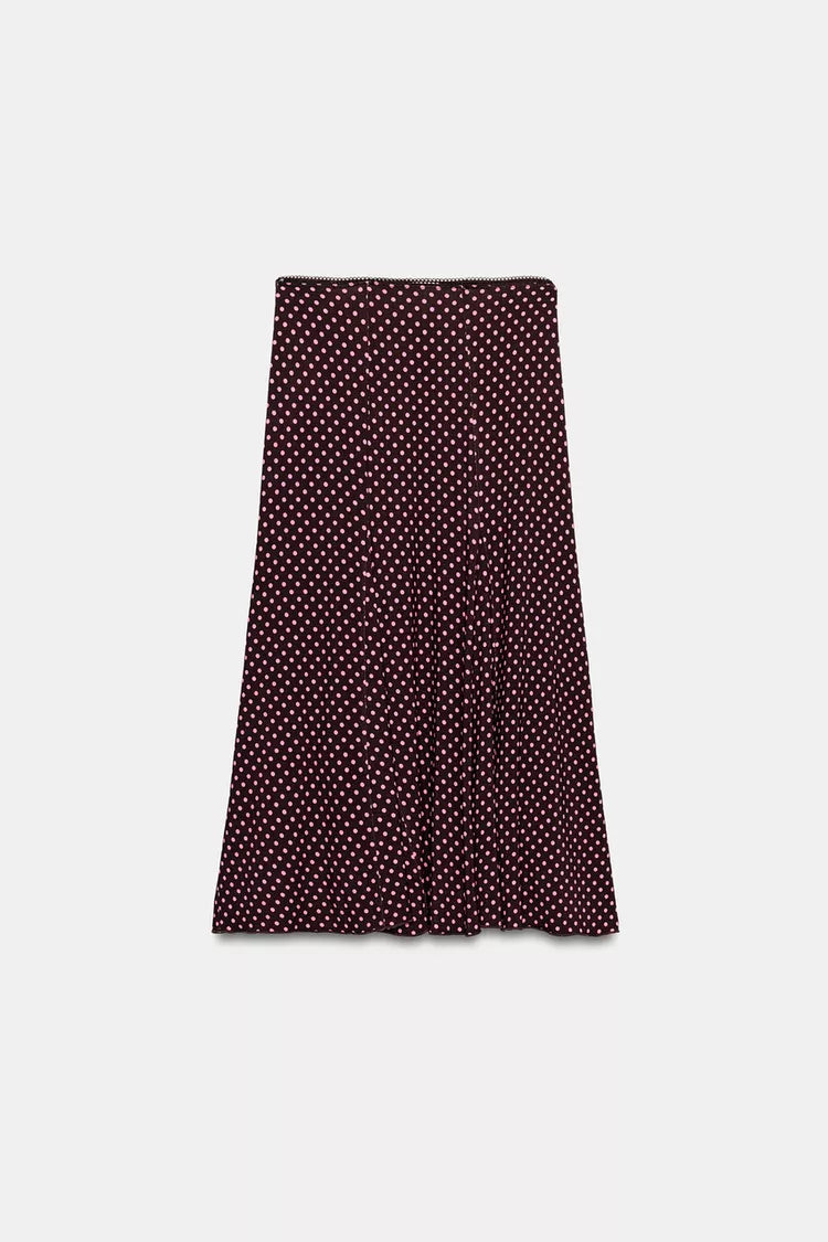 Polka dot midi skirt