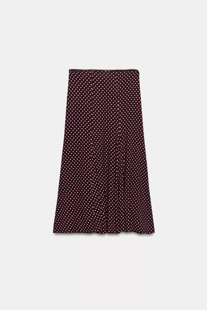 Polka dot midi skirt