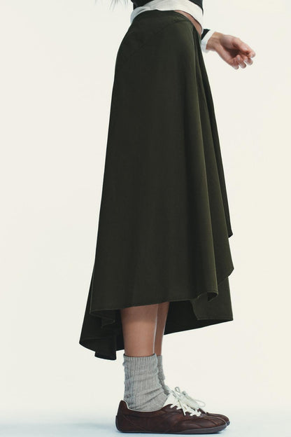 ASYMMETRIC MIDI SKIRT