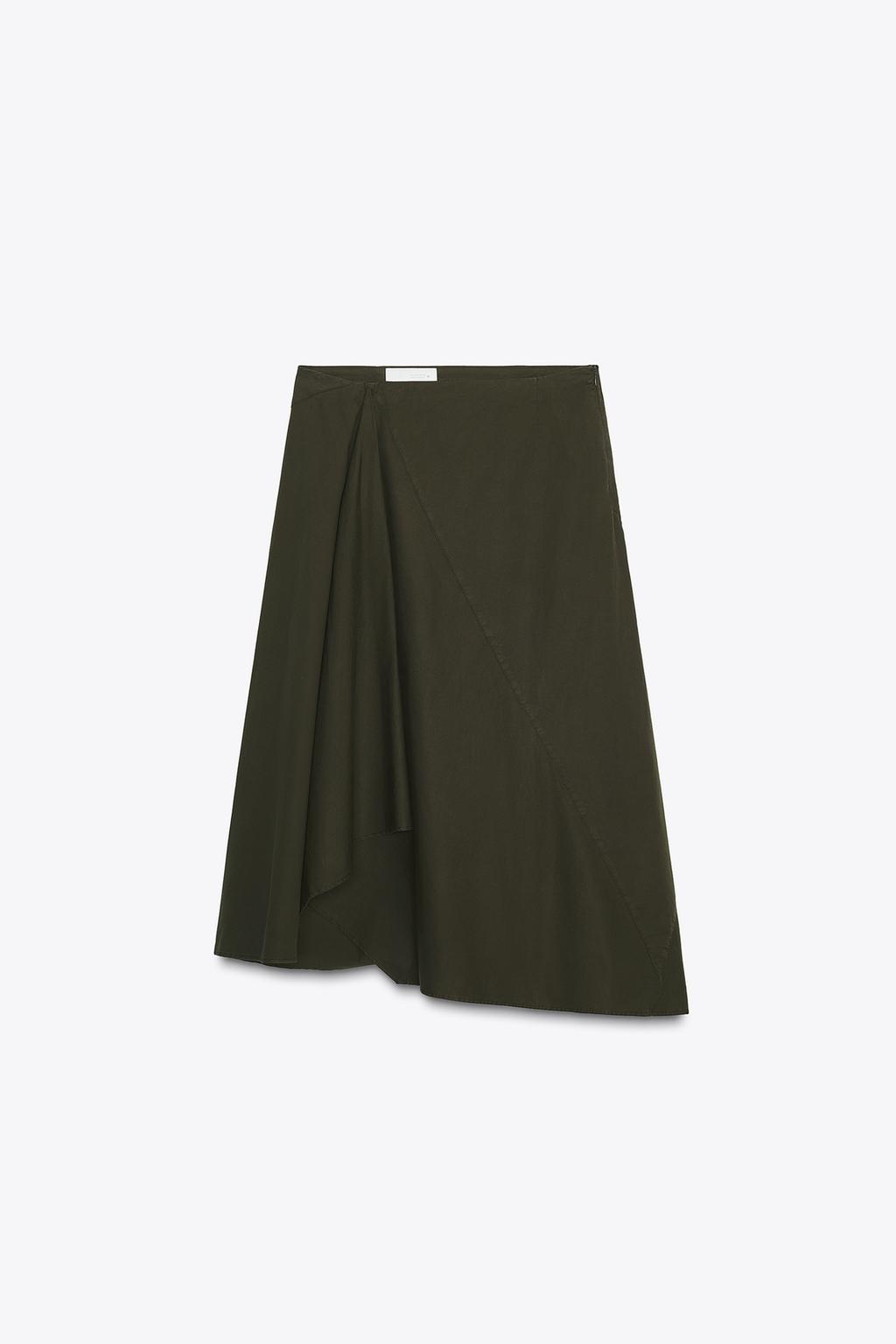 [B7] ASYMMETRIC MIDI SKIRT