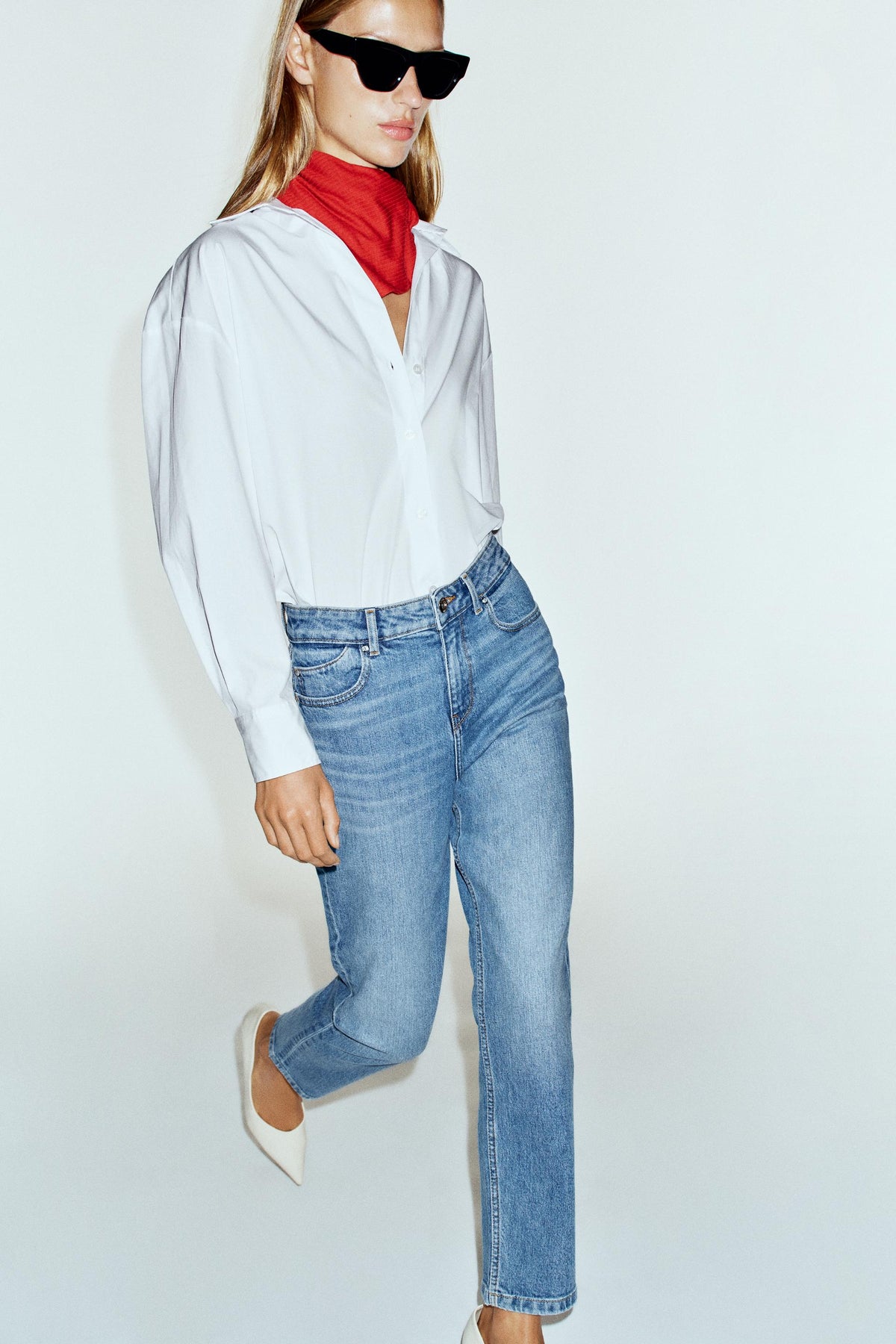 ZARA white basic poplin shirt – back view