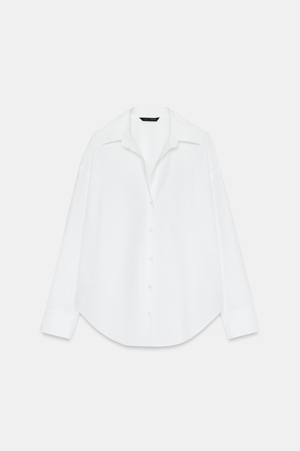 ZARA white basic poplin shirt – collar detail