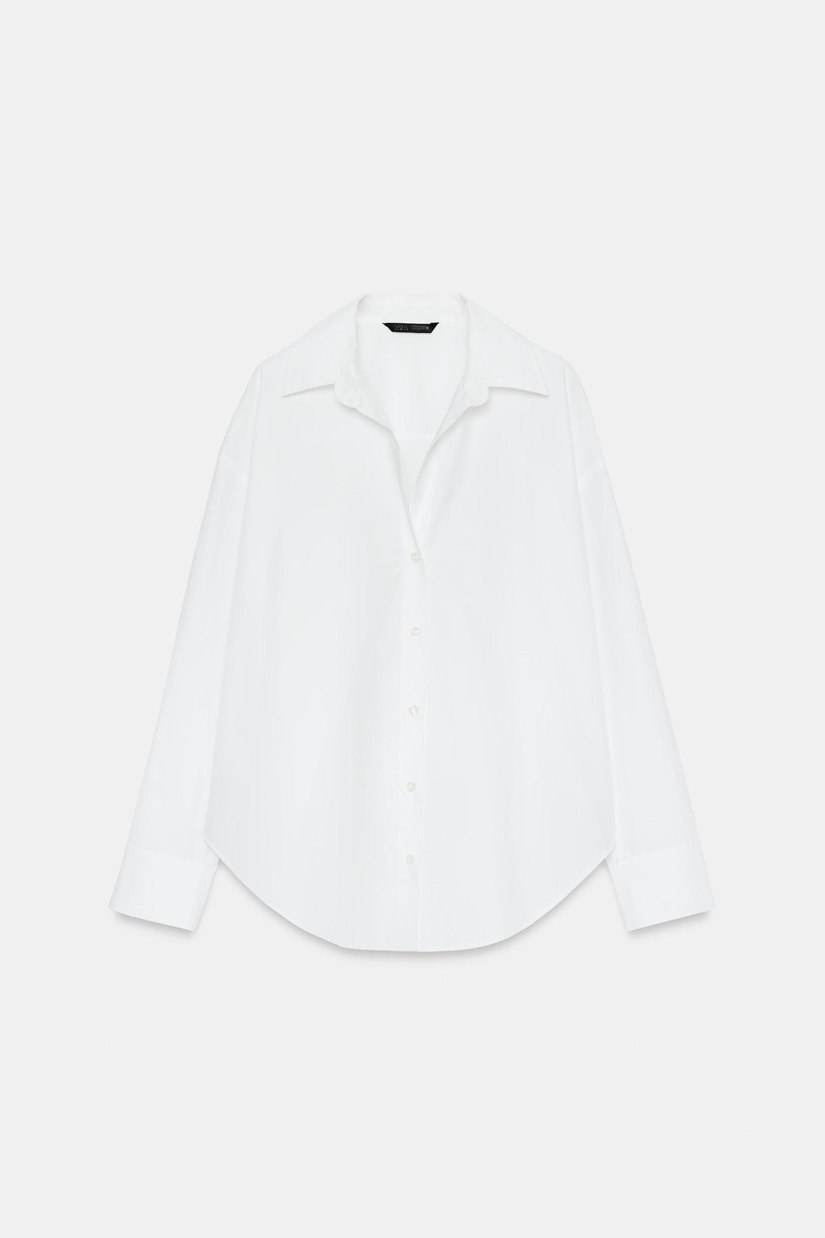 ZARA white basic poplin shirt – collar detail