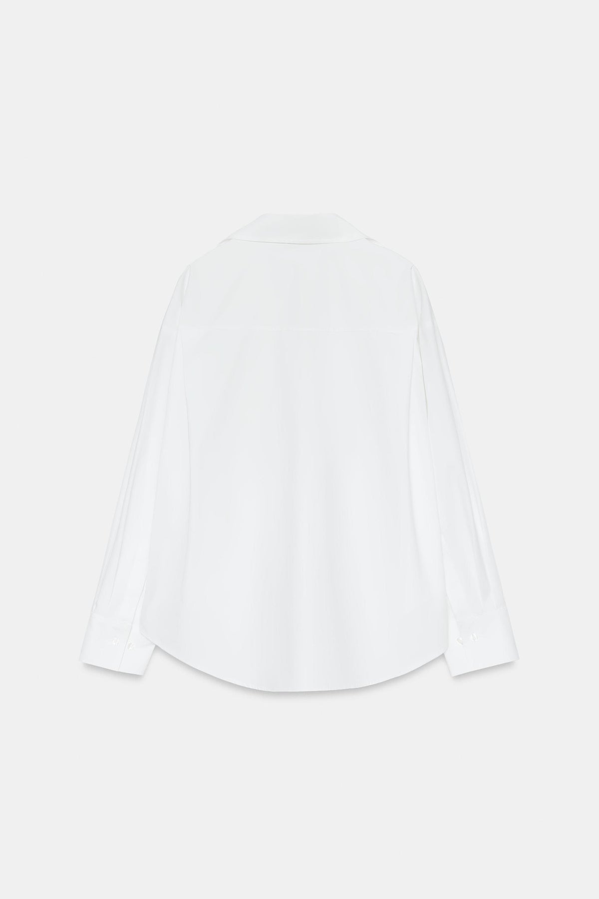 ZARA white basic poplin shirt – fabric detail