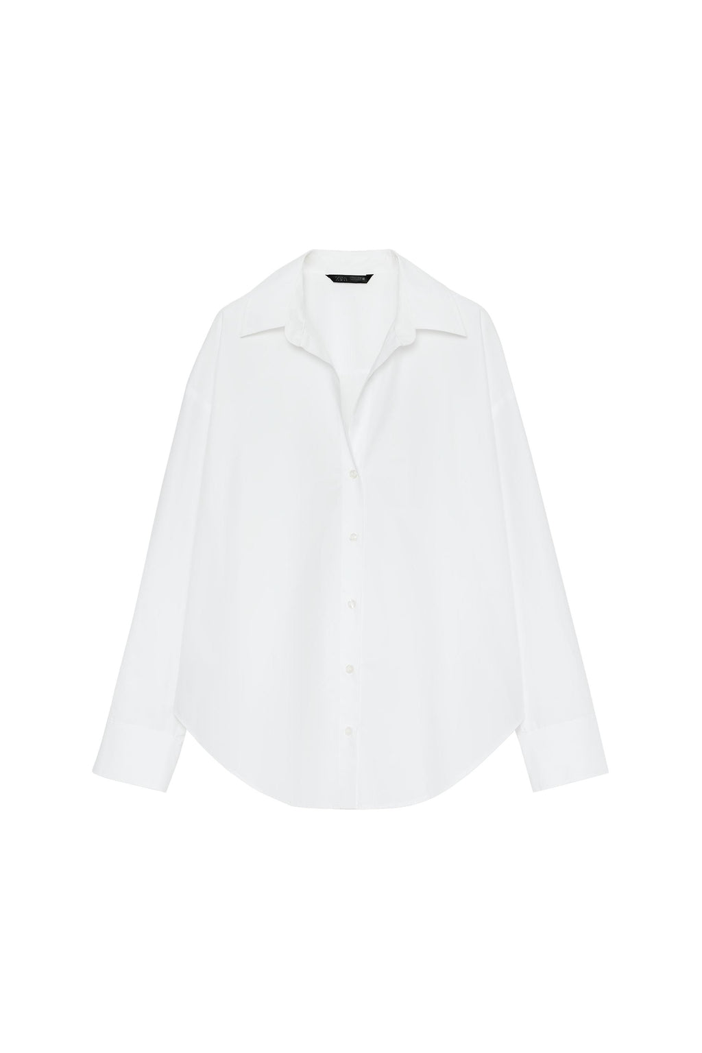 ZARA white basic poplin shirt – product detail