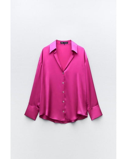 [B9] OVERSIZED SATIN SHIRT